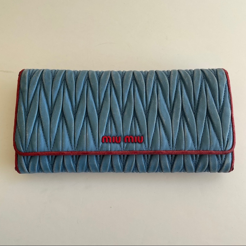 Miu Miu Large Matelasse Nappa Leather Wallet
